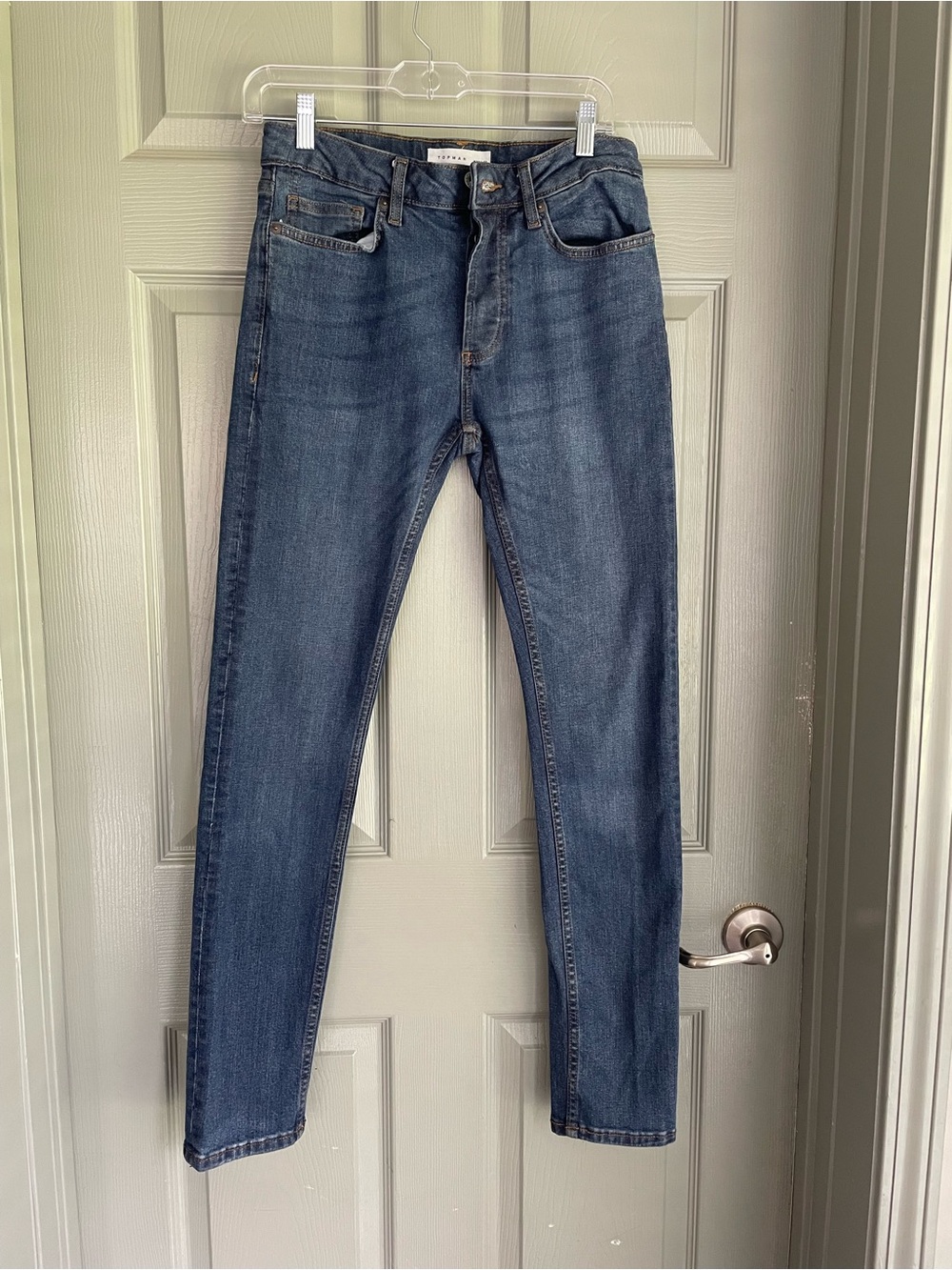 Topman Women’s Skinny Jeans Pants in Dark Blue Wash